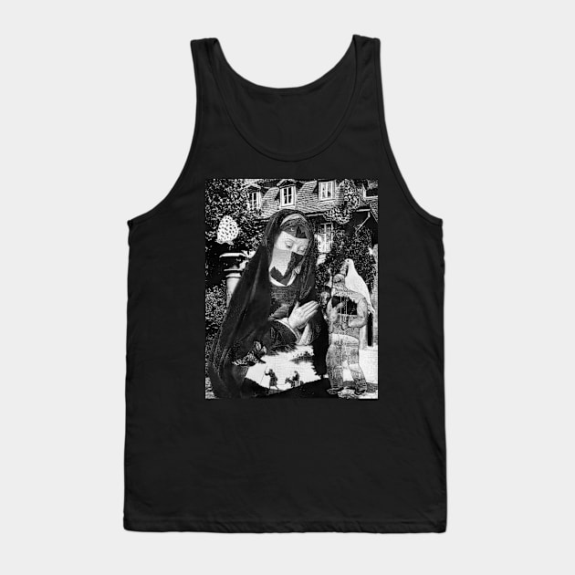 Virgin Mary Madonna Painting Jesus Gothic Gift Tank Top by seruniartworks